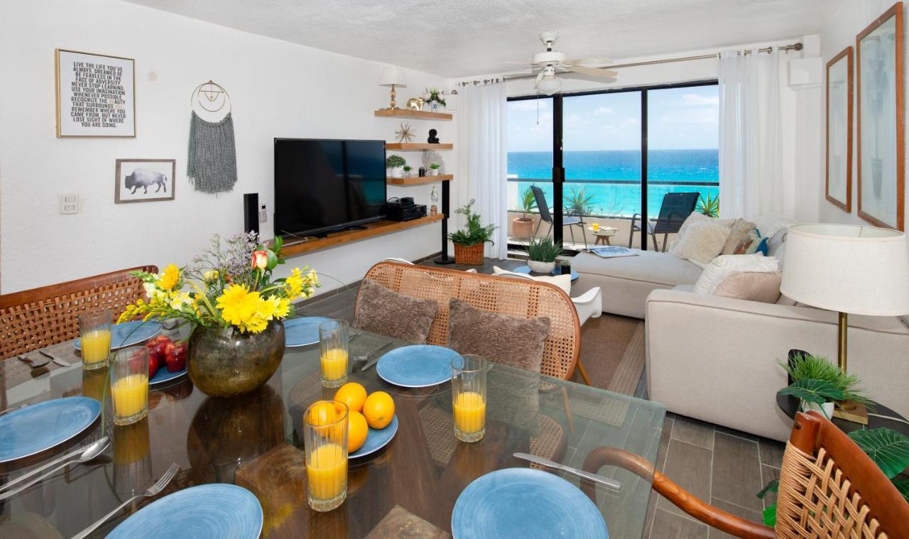 Апартаменты Cozy Ocean Front Penthouse At Marlin Beach Канкун Экстерьер фото