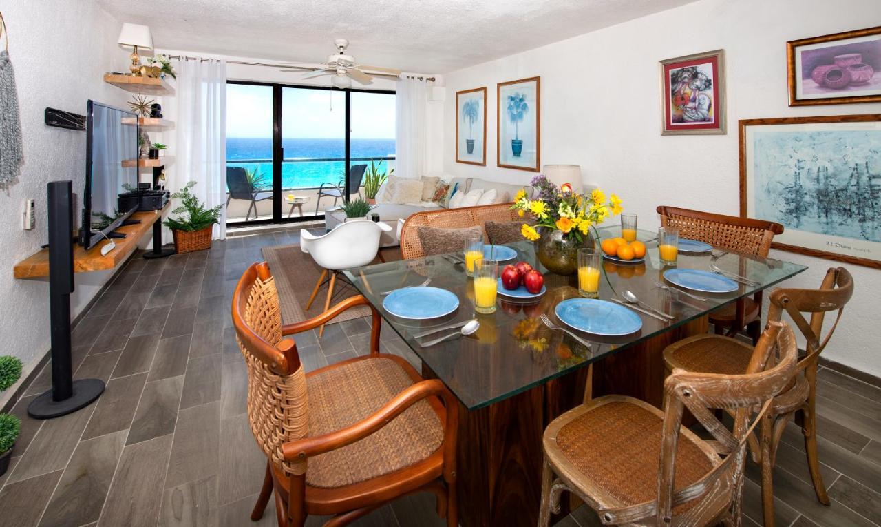 Апартаменты Cozy Ocean Front Penthouse At Marlin Beach Канкун Экстерьер фото